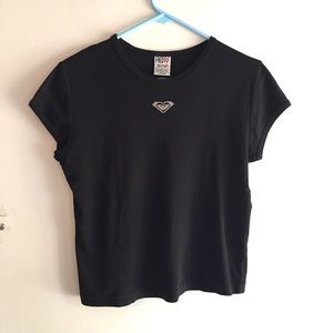Vintage 90's Roxy Black Rhinestone Top Shirt